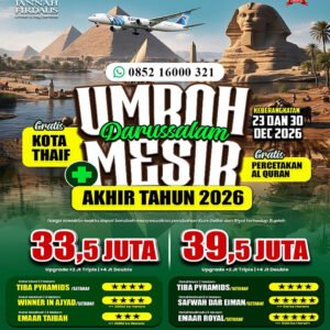 umroh plus mesir ekonomis akhir tahun 2026 jannah firdaus paket darussalam