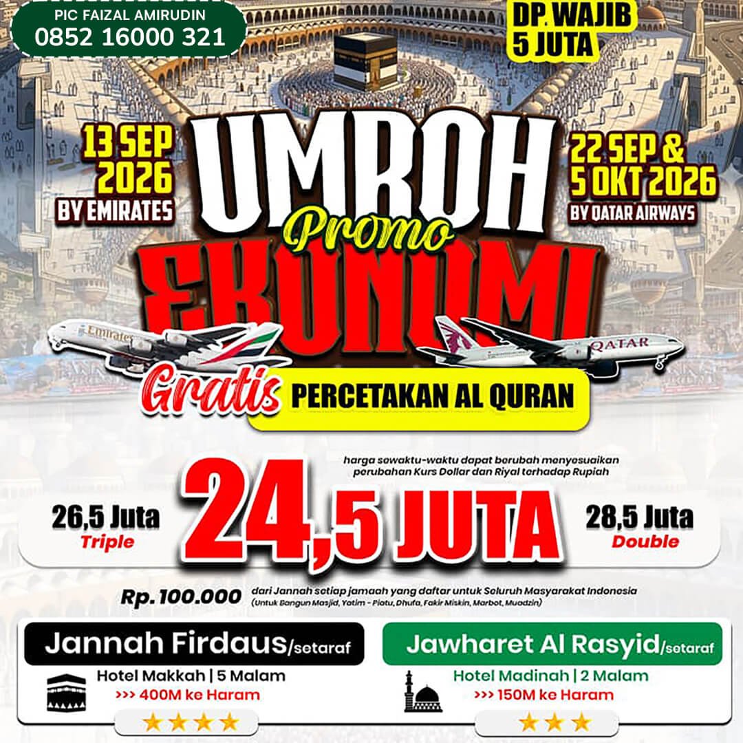 umroh promo 2026 jannah firdaus tour travel 1448 hijriah