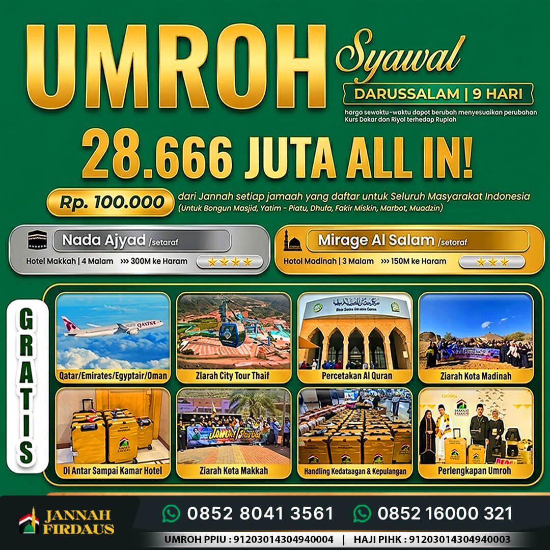 umroh syawal 1448 hijriah paket darussalam