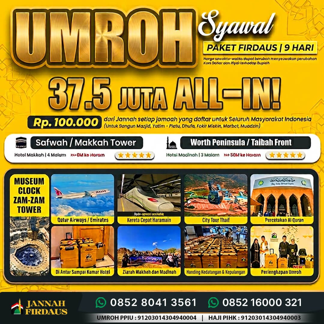 umroh syawal 1448 hijriah paket firdaus