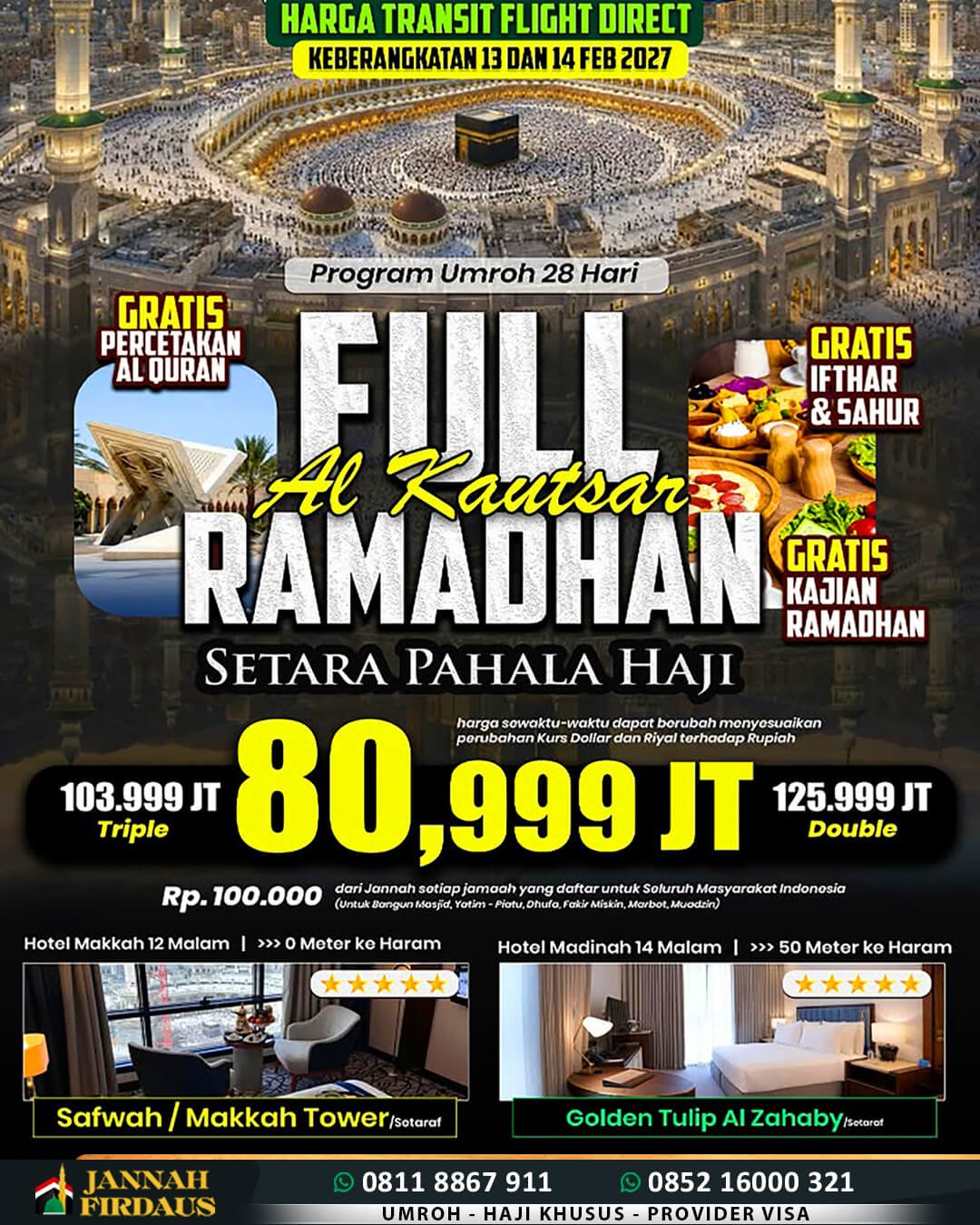 paket umroh full ramadhan 2027 jannah firdaus 28 hari alkautsar 1448 hijriah