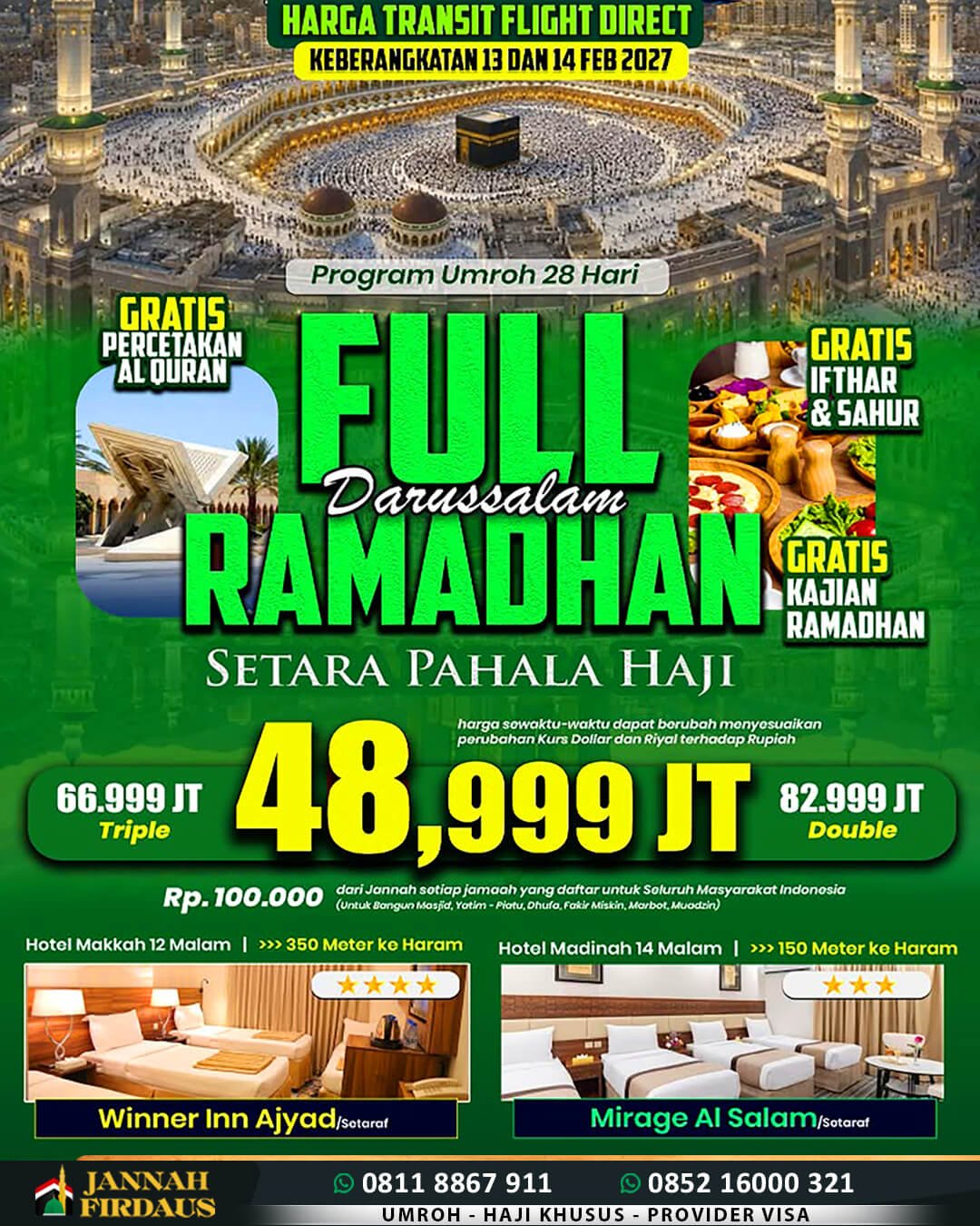 paket umroh full ramadhan 2027 jannah firdaus 28 hari darussalam 1448 hijriah