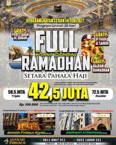 paket umroh full ramadhan 2027 jannah firdaus 28 hari ekonomis 1448 hijriah