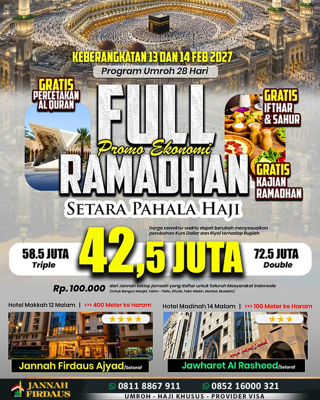 paket umroh full ramadhan 2027 jannah firdaus 28 hari ekonomis 1448 hijriah