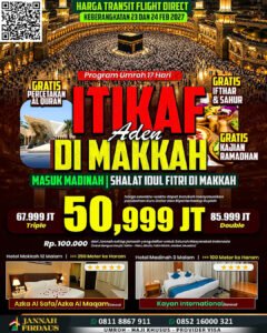 paket umroh itikaf ramadhan 2027 jannah firdaus 17 hari aden masuk madinah