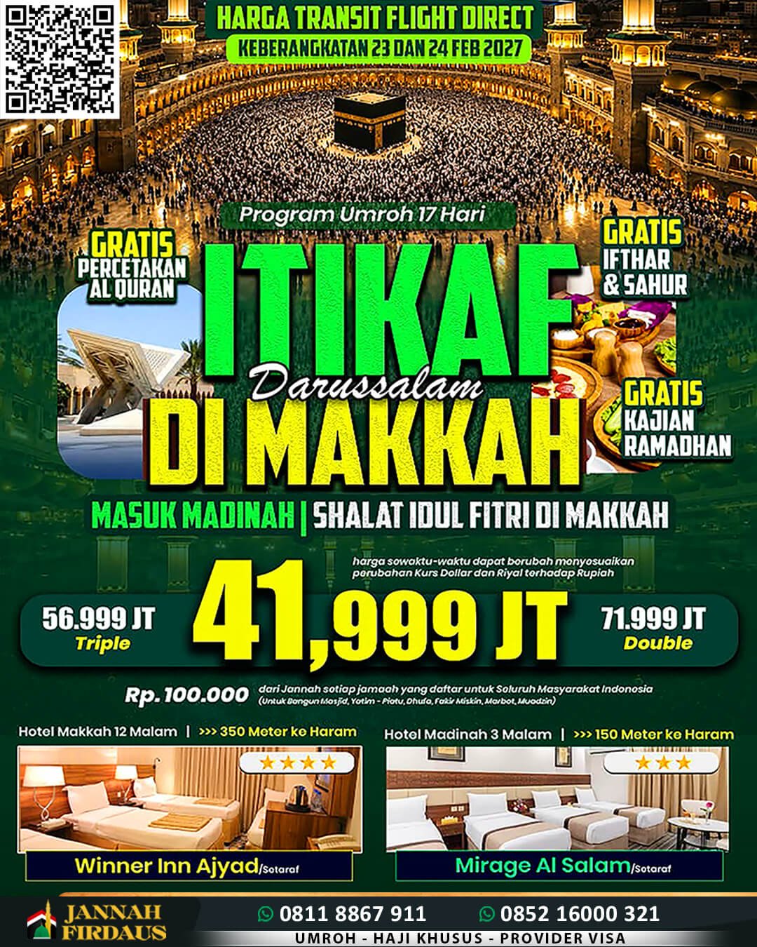 paket umroh itikaf ramadhan 2027 jannah firdaus 17 hari darussalam masuk madinah