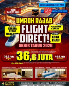 umroh akhir tahun 2026 paket aden 9 hari