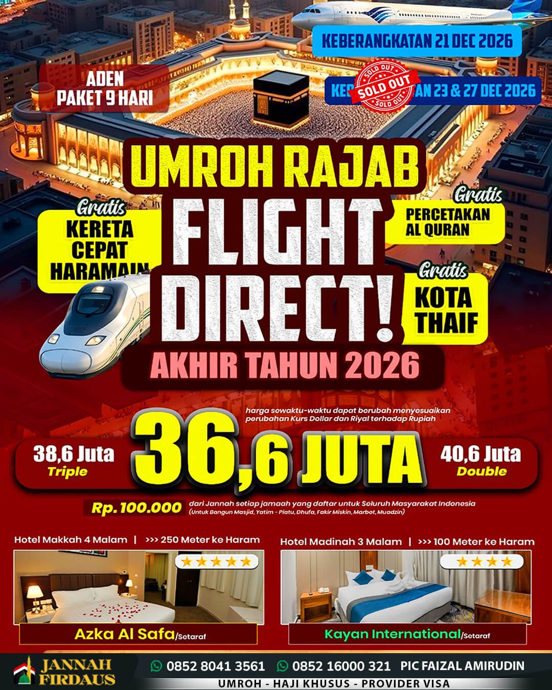 umroh akhir tahun 2026 paket aden 9 hari