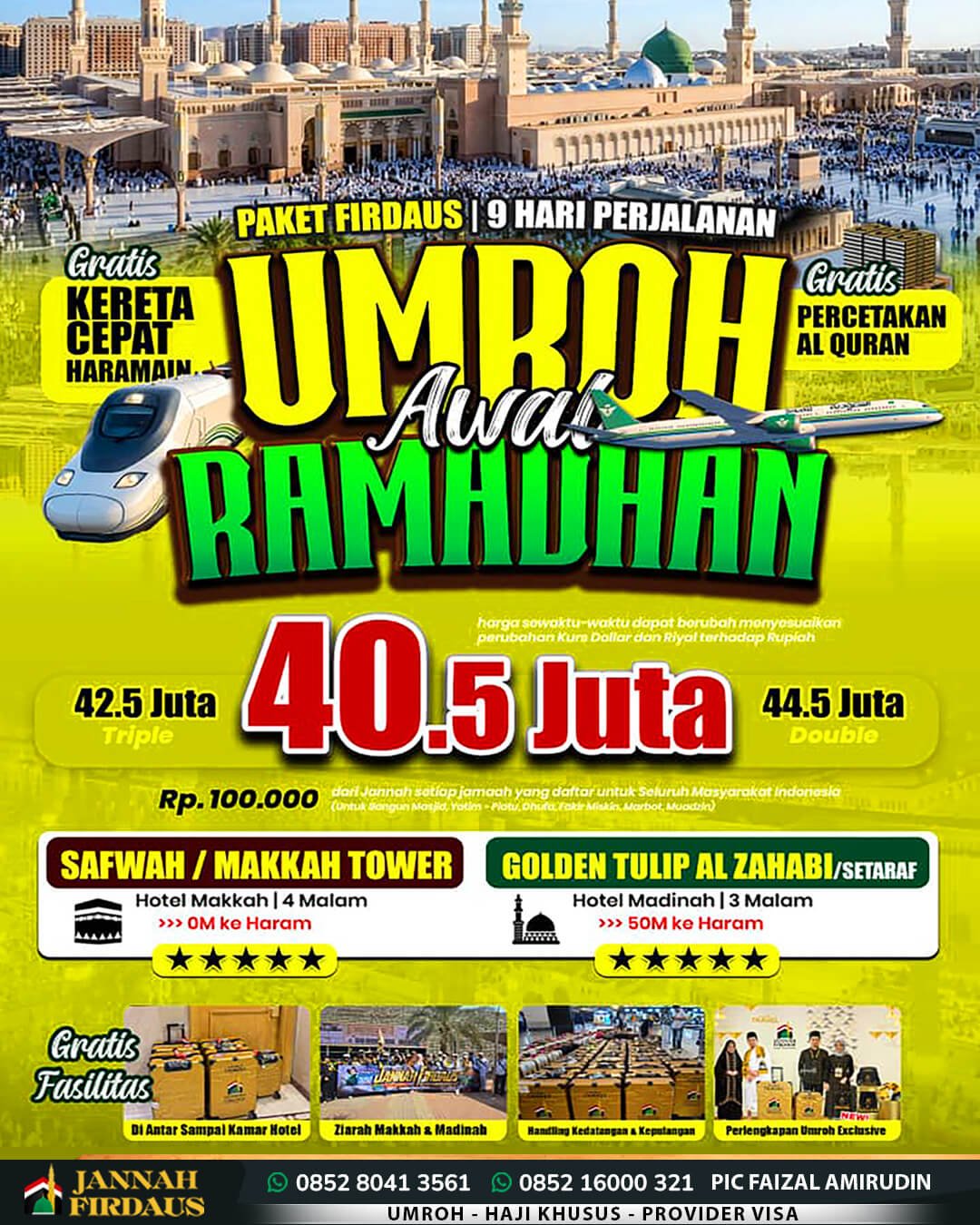 umroh awal ramadhan 2027 jannah firdaus paket 9 hari firdaus