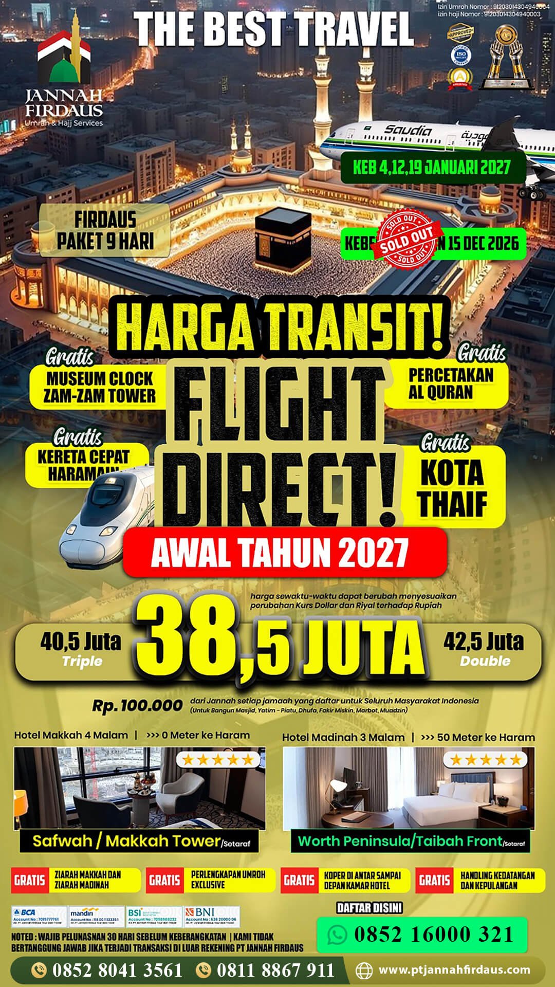 Harga Umroh Januari 2027 11 umroh awal tahun 2027 jannah firdaus bulan januari paket firdaus