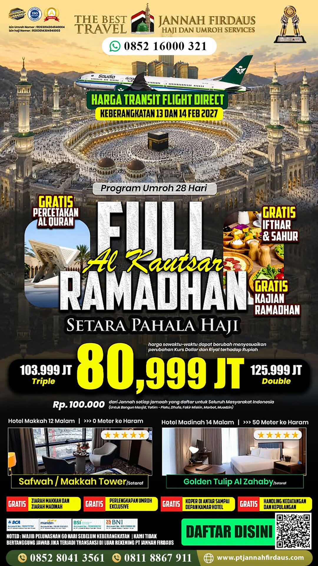 Travel Umroh 2026 2027 37 umroh full ramadhan 2027 jannah firdaus paket 28 hari alkautsar 1448 hijriah