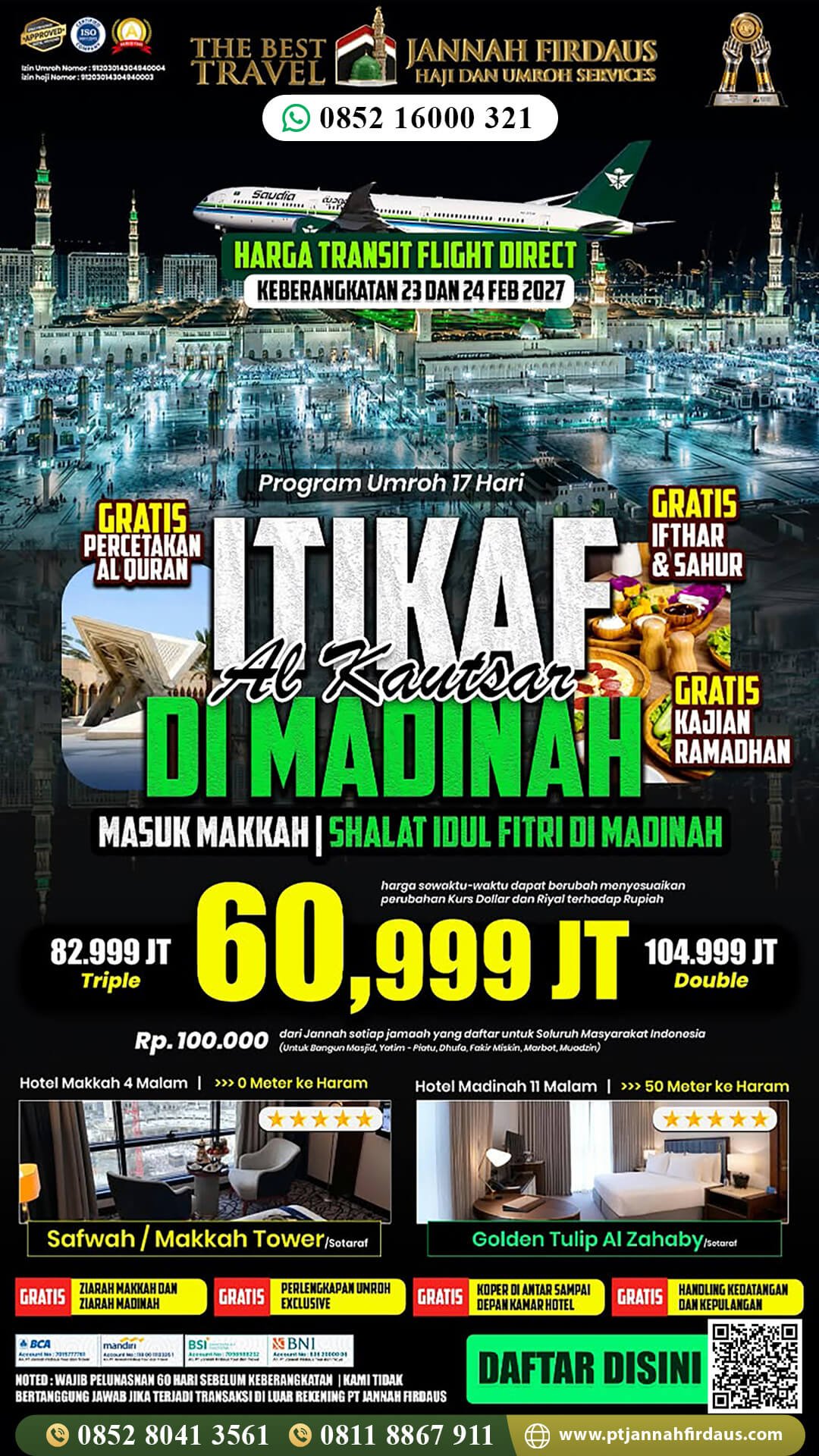 umroh itikaf ramadhan 2027 di madinah paket alkautsar