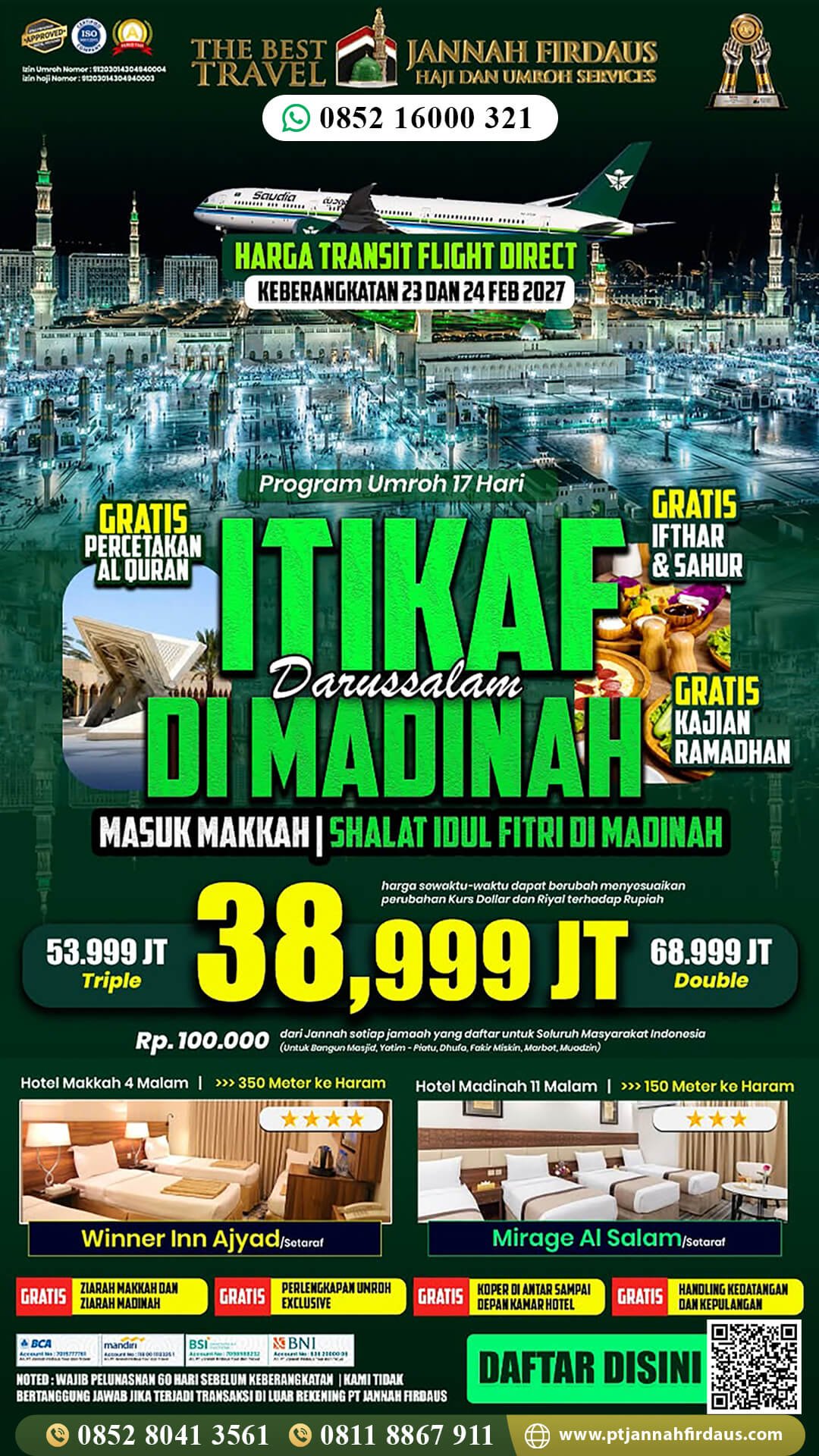 umroh itikaf ramadhan 2027 di madinah paket darussalam