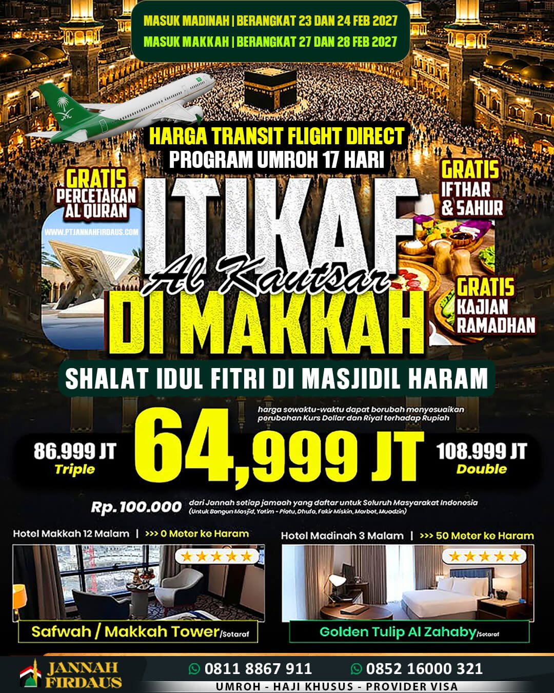 umroh itikaf ramadhan 2027 jannah firdaus paket 17 hari alkautsar shalat idul fitri di masjidil haram