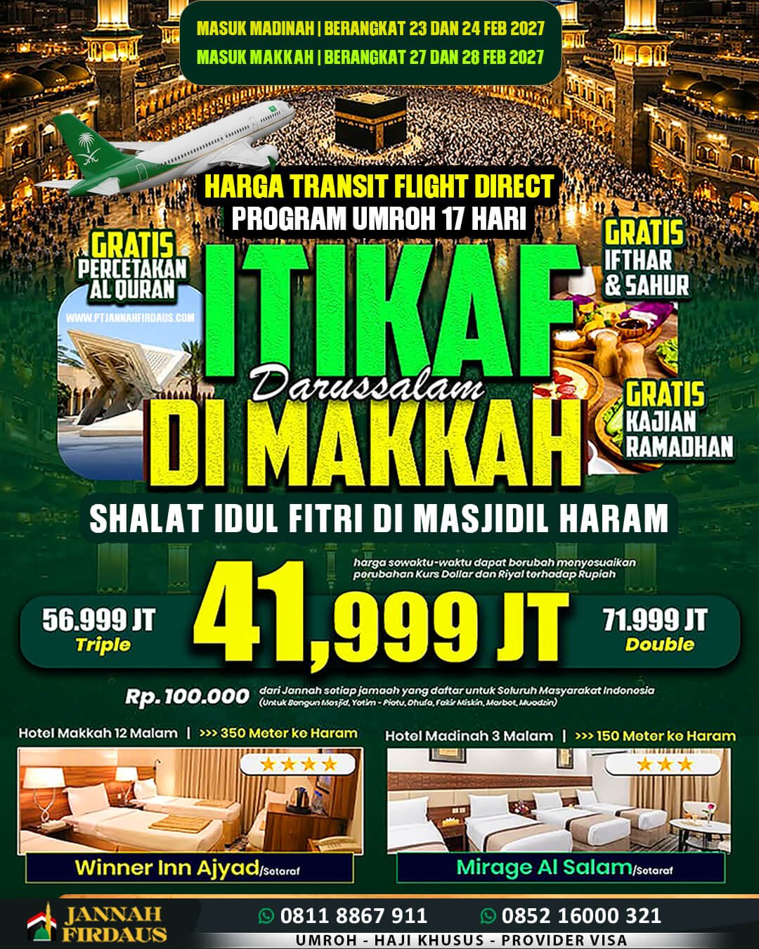 umroh itikaf ramadhan 2027 jannah firdaus paket 17 hari darussalam shalat idul fitri di masjidil haram