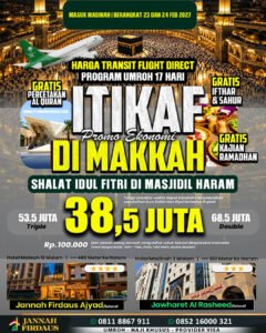 umroh itikaf ramadhan 2027 jannah firdaus paket 17 hari ekonomis shalat idul fitri di masjidil haram