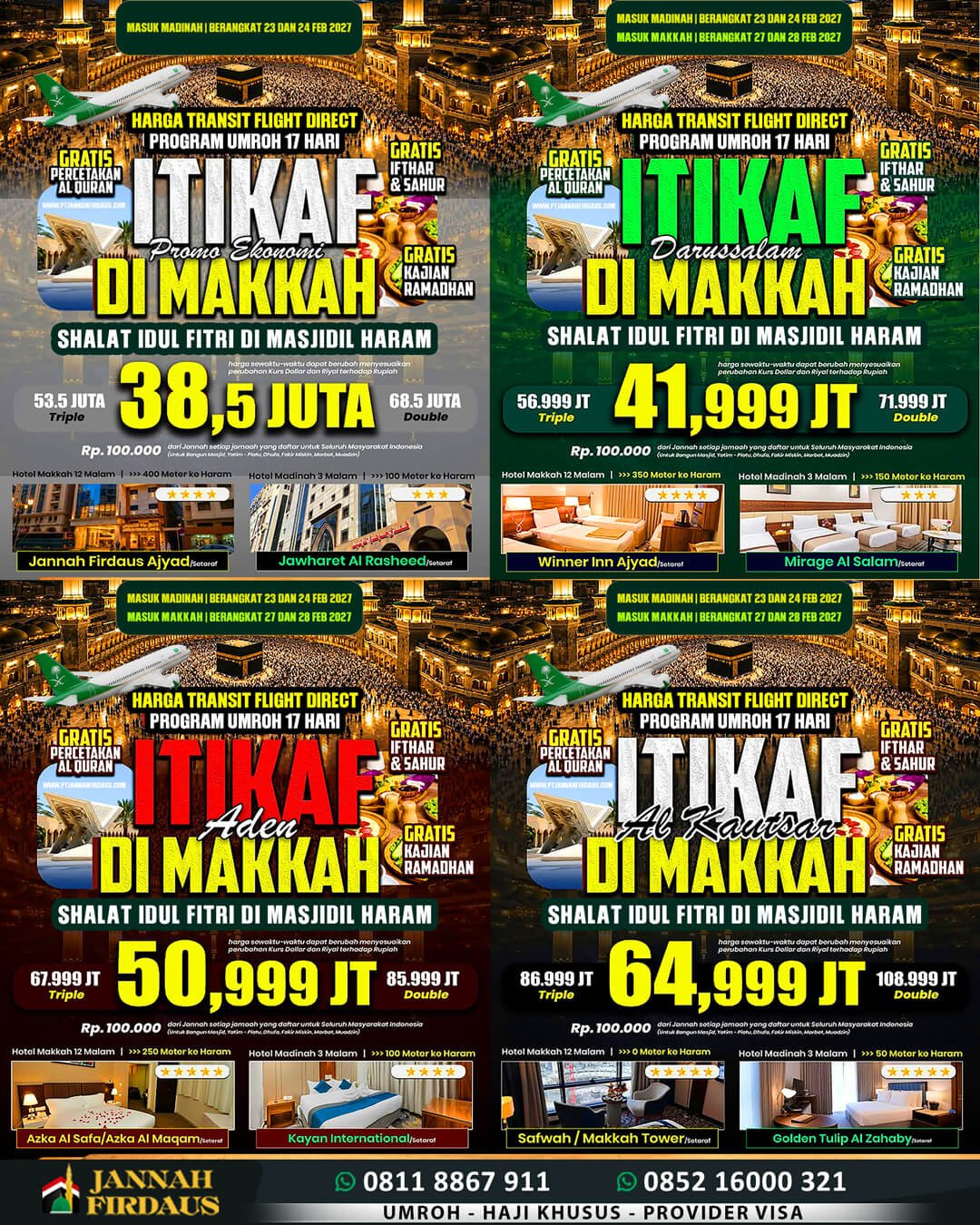 umroh itikaf ramadhan 2027 jannah firdaus paket 17 hari shalat idul fitri di masjidil haram