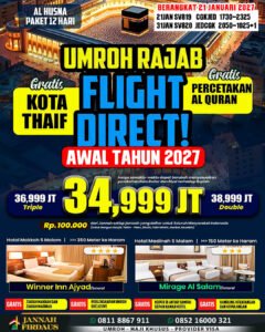 umroh januari 2027 jannah firdaus paket 12 hari alhusna