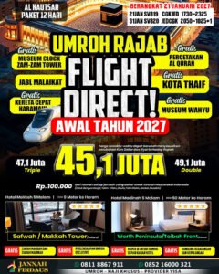 umroh januari 2027 jannah firdaus paket 12 hari alkautsar