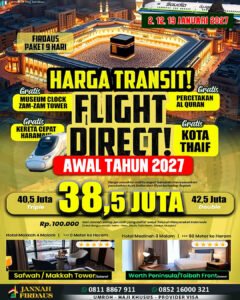 umroh januari 2027 jannah firdaus paket 9 hari firdaus