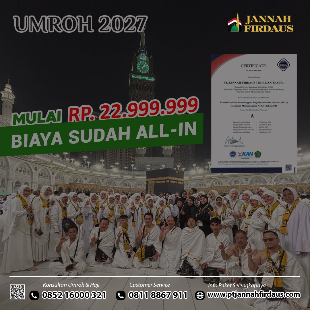 umroh 2027 pt jannah firdaus tour travel umroh haji