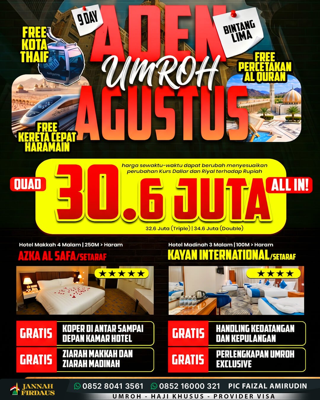 Harga Paket Umroh 2026 2027 214 umroh agustus 2027 aden