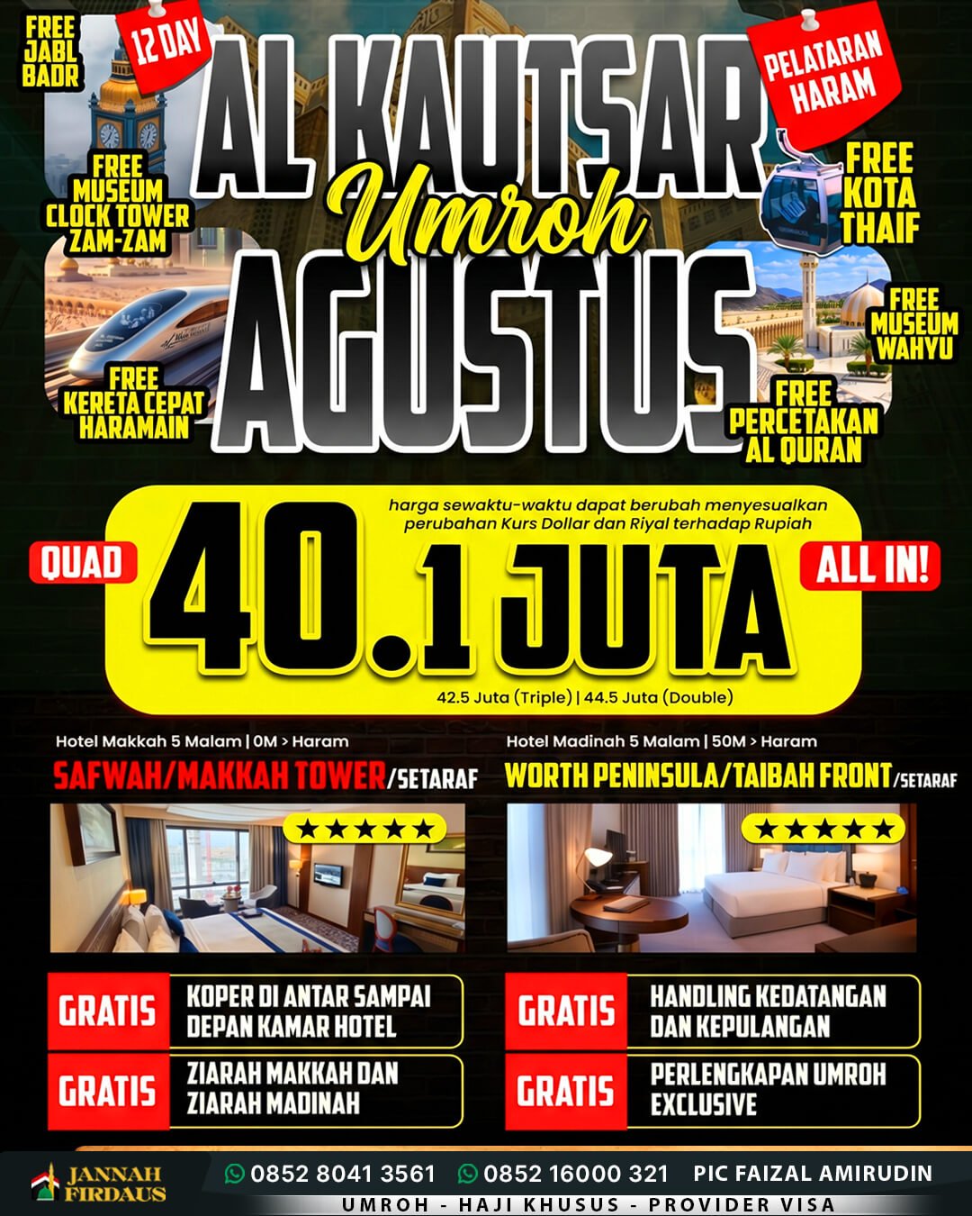 Harga Paket Umroh 2026 2027 216 umroh agustus 2027 alkautsar