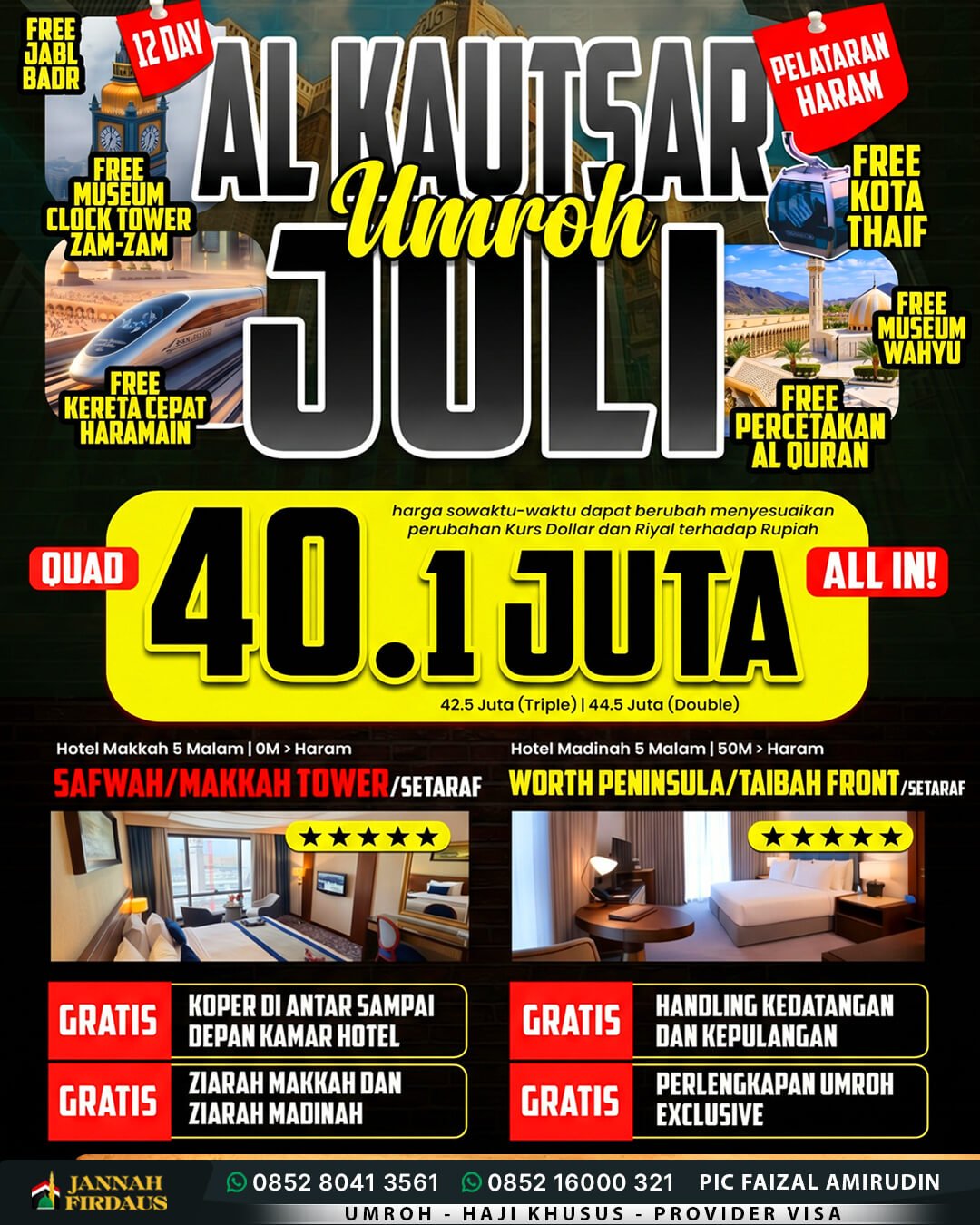 Harga Paket Umroh 2026 2027 210 umroh juli 2027 alkautsar