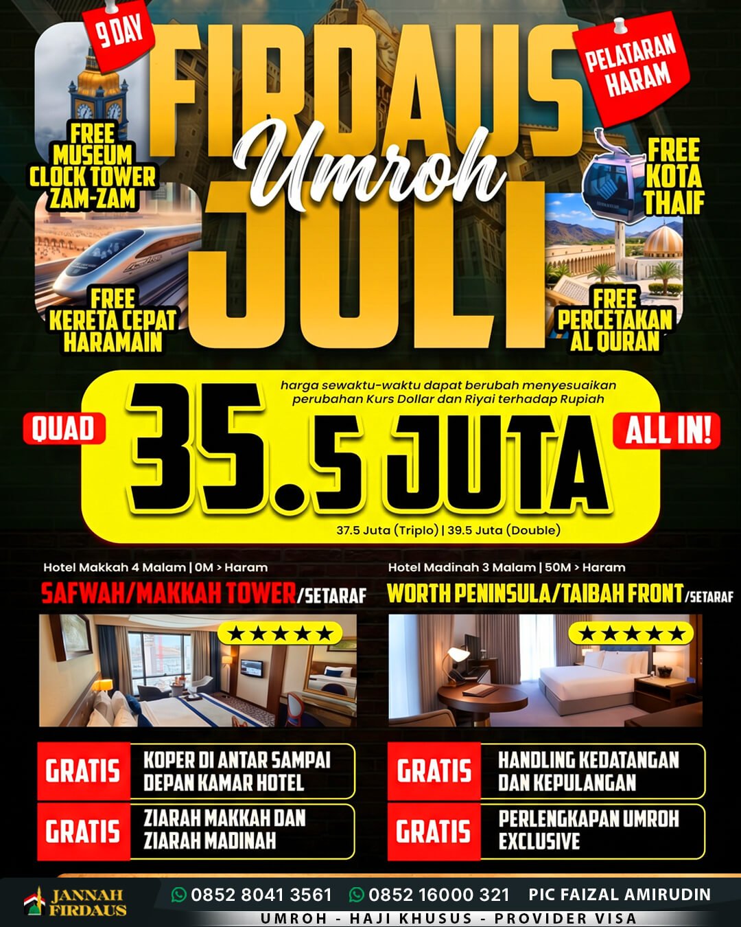 Harga Paket Umroh 2026 2027 209 umroh juli 2027 firdaus