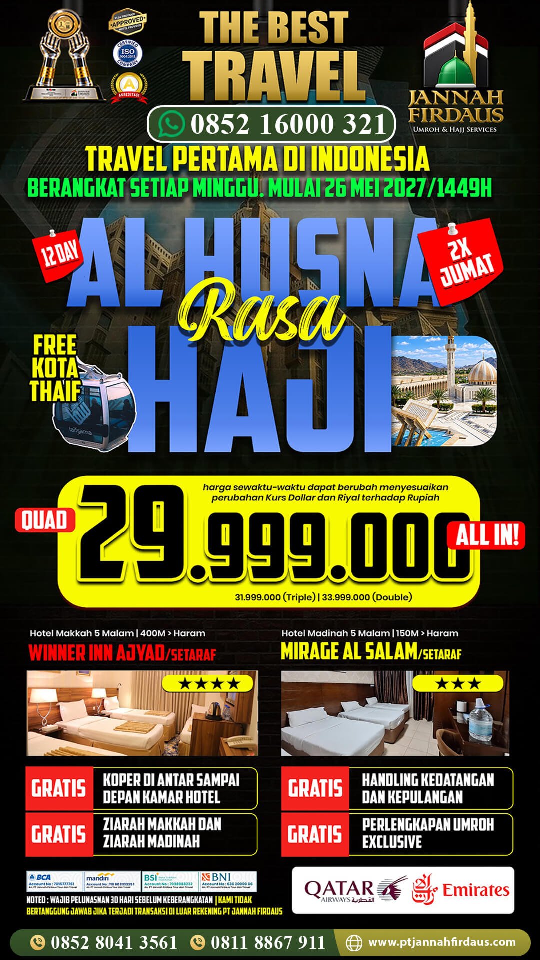 Harga Umroh Mei 2027 5 umroh mei 2027 jannah Firdaus paket alhusna