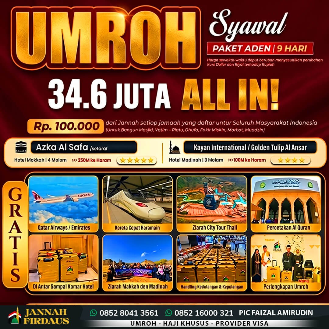 umroh syawal 2027 1448 hijriah paket aden
