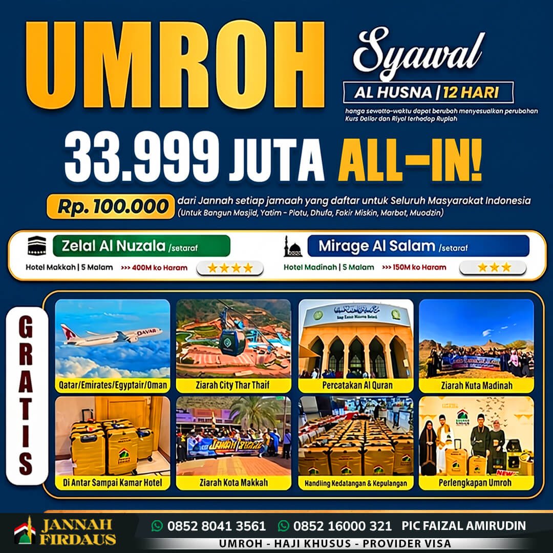 umroh syawal 2027 1448 hijriah paket alhusna