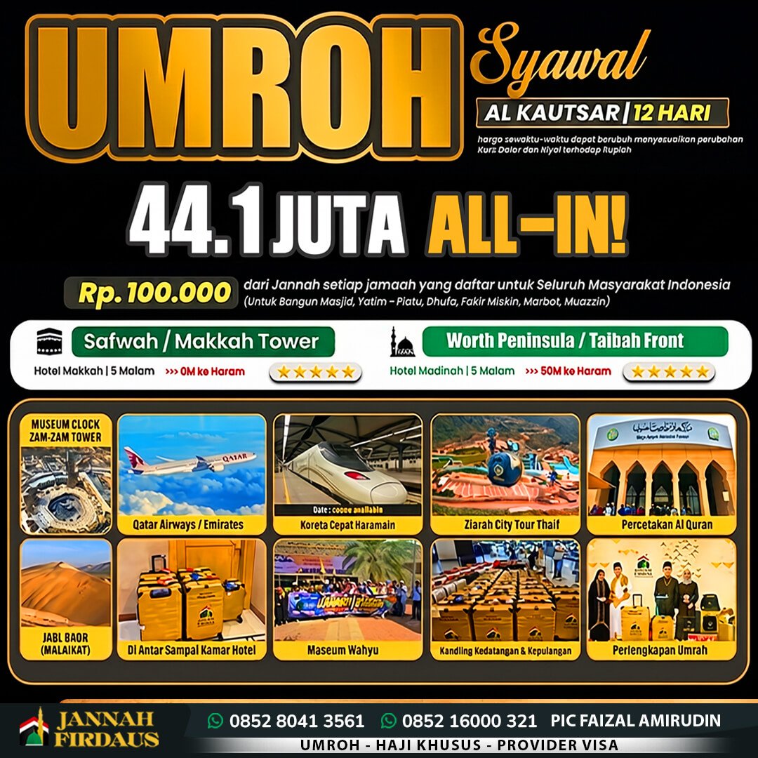 umroh syawal 2027 1448 hijriah paket alkautsar