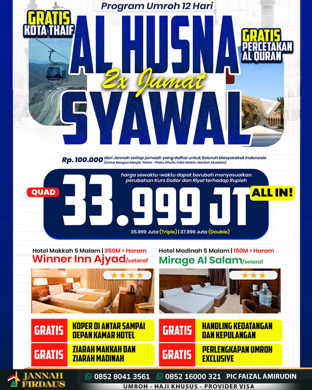 umroh syawal 2027 jannah firdaus paket alhusna 12 hari