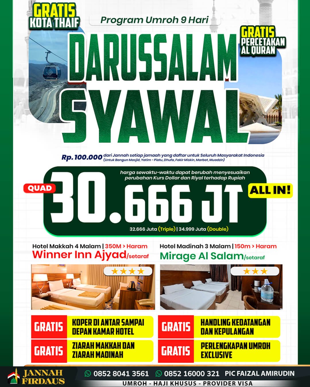 umroh syawal 2027 jannah firdaus paket darussalam 9 hari