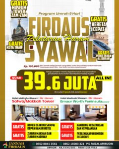 umroh syawal 2027 jannah firdaus paket firdaus 9 hari