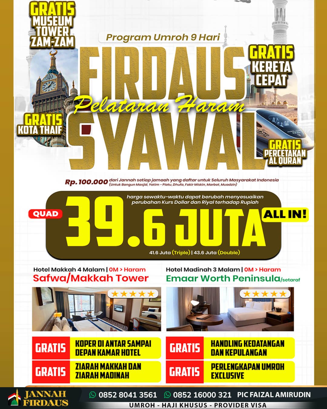 umroh syawal 2027 jannah firdaus paket firdaus 9 hari